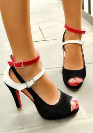 Sandales Et Blanc Piscine Bouche Coiffert Boucle Mode Haut Talon Noir Modische Sandalen Sandaletten Damen Hochhackige Sandalen