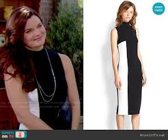 Katie S Black Dress With White Panel On The Bold And The Beautiful Bold And The Beautiful Dresses Dress Details