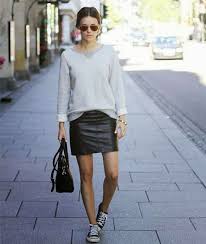 5197f5ed513c350ff42fa79a284def84 Fashion Edgy Work Outfits Skirt And Sneakers