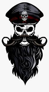 Coloriage et illustration squelettes et têtes de mort, barbe noire. Tete De Mort Barbu Hd Png Download Kindpng