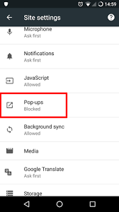 In the address of web site: Google Chrome Manage Pop Up