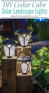 Diy Cedar Cube Solar Landscape Lights Diy Solar Outdoor Lights How To Clean A Solar Panel H Landscape Lights Diy Solar Landscape Lighting Diy Landscaping