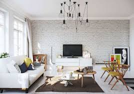 Download the perfect room pictures. Living Room With A Brick Wall A Fashionable And Relevant Interior