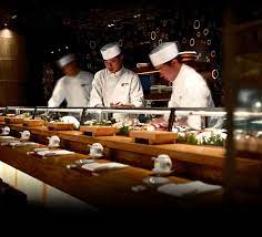 Love This Sushi Bar Where They Give My Sweetie Her Ginger And Laugh Sushi Bar Design Nobu Restaurant Japanese Restaurant Design