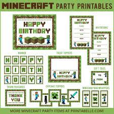 Minecraft party {with free printables} my son turned 7 so of course wanted a minecraft party because doesn't every little boy?? Minecraft Party Printable Downloads Printabelle
