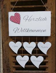 Namensschild Turschild Willkommen Herzen Namen Tilda Stoff Shabby Ab 17 90 Turschilder Turschild Basteln Namensschilder