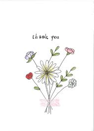 Thank You Large Bouquet Portrait 5x7 Hand Made Greeting Etsy Card Drawing Mothers Day Drawings Greeting Cards