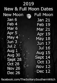 2019 Full And New Moon Calendar New Moon Full Moon Moon