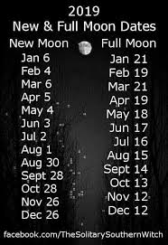 2019 full and new moon calendar new moon full moon moon