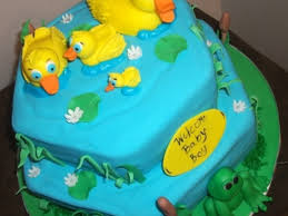 Ducks And Frogs Baby Shower Cake Cakecentral Com