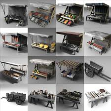 3d Market Place 3d Model Design Market Stalls Medieval Market