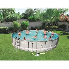 Bestway Power Steel 24 X 52 Frame Swimming Pool Set With Pump Ladder And Cover Walmart Com Swimming Pools Pool Outdoor Swimming Pool
