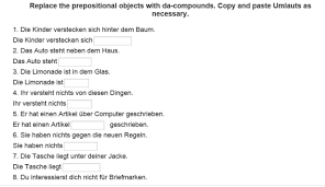New Easy Online Exercise About Da Compounds Http Learningapps Org View1398189 Learn German Online Workouts Teaching