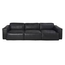 4 Sitzer Sofa Mit Lederbezug Schwarz Jupiter Maisons Du Monde