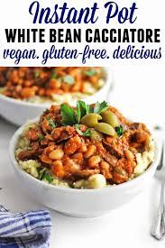 Instant Pot Vegetarian Cacciatore With White Beans Rhubarbarians Recipe Cacciatore Recipes Vegan Instant Pot Recipes Healthy Instant Pot Recipes