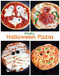 Mini Halloween Pizzas Recipe Halloween Pizza Halloween Pizza Recipes Healthy Halloween
