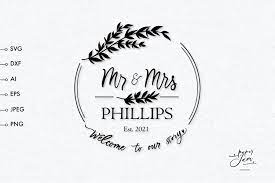 Download Wedding Monogram Frame Svg Mr And Mrs Svg Anniversary Svg 1155468 Cut Files Design Bundles