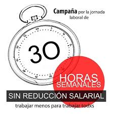 La reducción del tiempo de trabajo (rtt), reducción de la jornada laboral, asimilable en ocasiones al reparto de trabajo o redistribución del trabajo, en relación con el trabajo asalariado, se refiere a la disminución de las horas de trabajo en la jornada laboral y la semana laboral y, por extensión. Campana Por La Jornada Laboral De 30 Horas Semanales Sin Reduccion Salarial Uas Fam