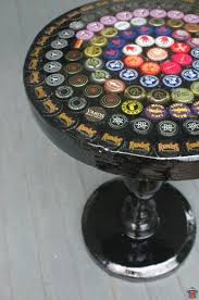 Beer Bottle Cap Table With Acrylic Finish Residenceblog Comresidenceblog Com Bottle Cap Table Bottle Cap Beer Cap Crafts