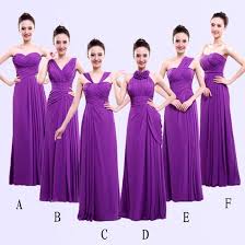 Different Styles Long Bridesmaid Dresses For Cheap Chiffon Purple Wedding Party Accessorie Bridal Party Gowns Chic Bridesmaid Dresses Purple Bridesmaid Dresses