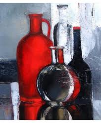 Black And White Still Life Oil Painting Still Life Oil Paintings Red And Black By Diana Sadykowa Oil Paintings Reproduction On Canvas For Sale Still Life Red Painting