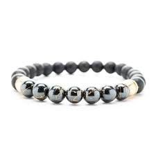 wrist beads semiprecious stone bracelet real black onyx and hematite gemstones for chakra heali bracelets for men semi precious stone bracelet boho jewelry