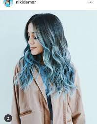 Cute Blue Ombre Hair On Niki Hair Styles Blue Ombre Hair Hair Color Blue