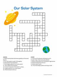 Our Solar System Crossword Solar System For Kids Solar System Worksheets Puzzles For Kids