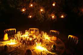 Bonfire Autumn Dinner Party Illuminated With Buttonlite Led Candle Flicker Lights Starry Lights Flickering Candles Bonfire Party