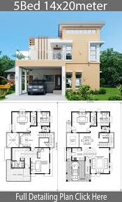 Home Design Plan 14x20m With 5 Bedrooms Home Design With Plansearch Duplex House Design House Plans Model House Plan