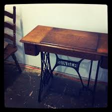 Our New Singer Sewing Table Turned Desk Perfect For A Laptop Work Station Singer Sewing Tables Antique Sewing Table Table Desk