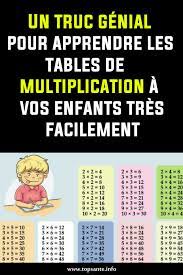 un truc genial pour apprendre les tables de multiplication a vos enfants tres facilement education multiplication math