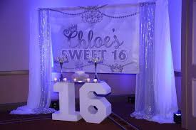 Sweet sixteen beach themed birthday party. White Silver Royal Sweet 16 Birthday Party Ideas Photo 3 Of 8 Sweet 16 Party Decorations Sweet 16 Masquerade Sweet 16 Party Themes
