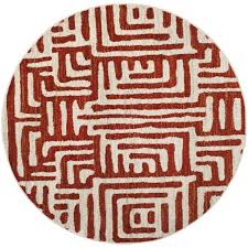 With the combination of three different techniques. Safavieh Amsterdam 6 7 X 6 7 Round Rug In Ivory And Terracotta Ams106b 7r