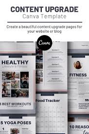 Content Upgrade Lead Magnet Fitness Canva Template Etsy In 2020 Content Upgrade Ebook Template Workbook Template
