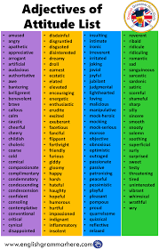 Adjectives Of Attitude List English Writing Skills English Vocabulary English Words