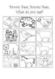 We use the page to practice our coloring skills! English Exercises Brown Bear Brown Bear What Do You See