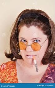 Female Smoker stock image. Image of eyes, hair, looking