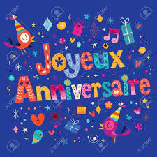 Joyeux Anniversaire Alles Gute Zum Geburtstag In Franzosisch Karte Lizenzfrei Nutzbare Vektorgrafiken Clip Arts Illustrationen Image 61780094