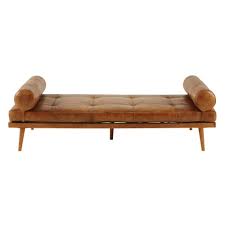 Perfetta per arredare con stile un monolocale o un piccolo soggiorno, oppure una stanzetta ospiti. Divano Letto Vintage In Pelle Marrone Felix Maisons Du Monde