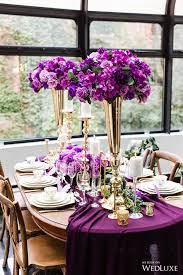 Purple Princess Wedluxe Media Purple Wedding Theme Purple And Gold Wedding Wedding Table Decorations Purple