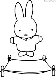 Color in this picture of an the trampoline and others with our library of online coloring pages. Miffy Playing Trampoline Coloring Page Coloringall