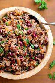 Put the rice in a medium saucepan, add 5 cups of diluted chicken stock and bring to a boil over moderately high heat. Wild Rice Stuffing With Butternut Squash Pears And Pecans Rice Stuffing Holiday Dinner Recipes Stuffing Recipes