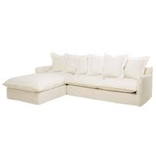 Canape D Angle Gauche Convertible 6 Places En Lin Lave Blanc Canape Angle Canape Angle Gauche Canape