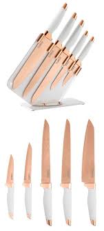 Rose Gold 5 Piece Knife Tower Block Just 19 99 Groupon Rose Gold Kitchen Accessories Gold Kitchen Accessories Rose Gold Kitchen