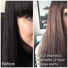 And i have medium brown hair with about 3 treat ments left in for about an hour each time and washed out. Vitamin C And Head And Shoulders Shampoo