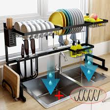 Indesit with 5 feet magic pip 1. Dish Drying Rack Over Sink Premium Stainless Steel Dish Drainer Shelf For Kitchen Supplies Storage Counter Organizer Utensils Holder Non Slip Black Buy Online In Bangladesh At Bangladesh Desertcart Com Productid 143667228