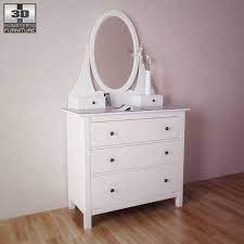 If a white kids dresser with. 3d Model Of Ikea Hemnes Chest With Mirror Ikea Hemnes Ikea Dressing Table White Dresser With Mirror