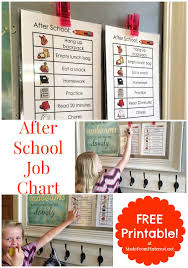 after school job chart free printable tgif this