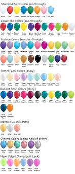 Bulk Inflated Balloon Pricing Color Charts Latex Color
